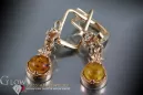 Russian Soviet silver rose gold plated 925 Amber earrings veab008